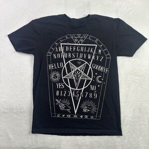 BlackCraft Cult Ouija Board Black Short Sleeve Graphic Shirt Emo Punk Men's L